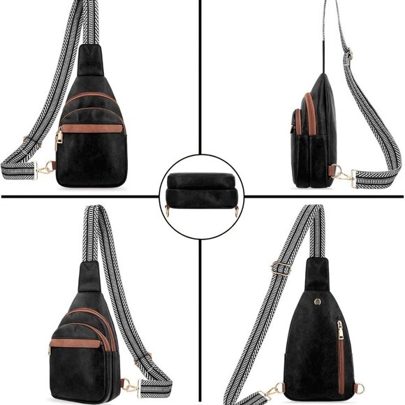 Small Sling Bag Women Vegan PU Leather Lightweight Travel Daily Use - Picture 7 of 7